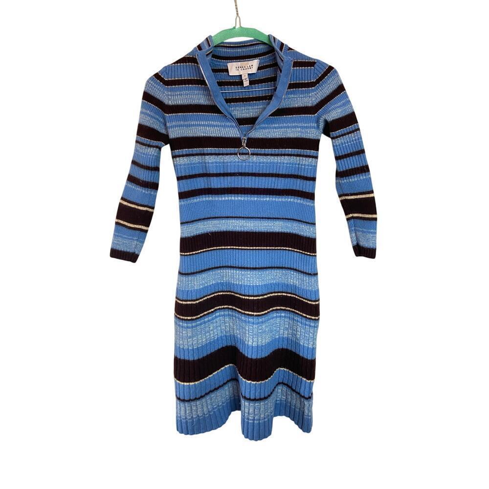 Derek Lam 10 Crosby blue stripe wool dress - flaw